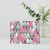 Roze Groen Diamond Pastel briefkaart (Staand voorkant)