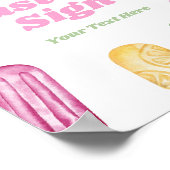 Roze Groen Geel Popsicle Party Aangepaste Tafeltek Poster (Hoek)
