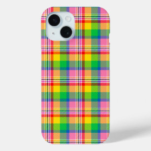 Roze Groen Geel Tartan Plakken Ontwerp