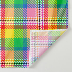 Roze Groen Geel Tartan Plakken Ontwerp Stof
