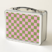 Roze Groen geruit Gingham patroon (Achterkant)