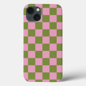 Roze Groen geruit Gingham patroon Case-Mate iPhone Case (Achterkant)
