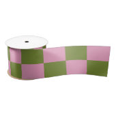 Roze Groen geruit Gingham patroon Lint (Spoel)