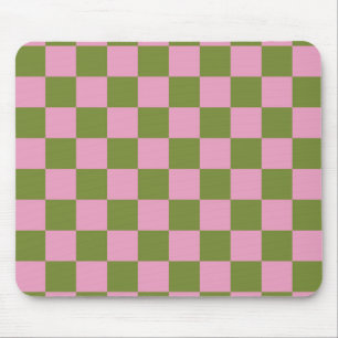 Roze Groen geruit Gingham patroon Muismat