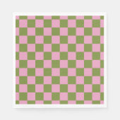 Roze Groen geruit Gingham patroon Servet (Voorkant)