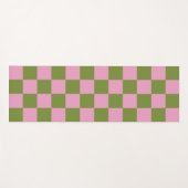Roze Groen geruit Gingham patroon Yogamat (Voorkant (horizontaal))