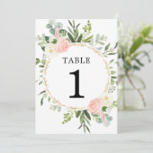 Roze groen goud elegant 5"x7" tabelnummers kaart (Staand voorkant)