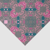 Roze Groen Grijs Swirly Pattern Decoupage Tissuepapier (Detail)