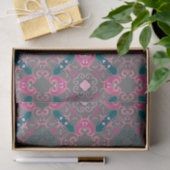 Roze Groen Grijs  Swirly Pattern Decoupage Tissuepapier (Geschenk)