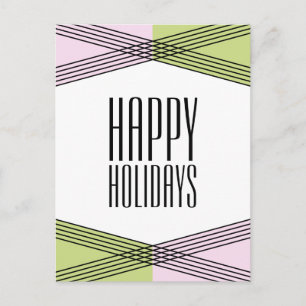 Roze Groen Kleurrijk Deco Holiday Briefkaart