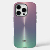Roze Groen Metallic Ombre Monogram Case-Mate iPhone Case (Achterkant)
