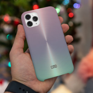 Roze Groen Metallic Ombre Monogram iPhone 16 Pro Hoesje