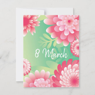 Roze groen op 8 maart. Happy Women's Moederdag. Kaart