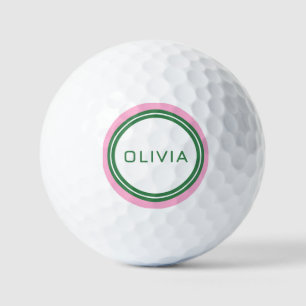 Roze Groen Retro Stripe Modern Minimaal Golfballen
