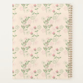Roze Groen Retro Y2K 70s Bloempatroon Planner (Achterkant)
