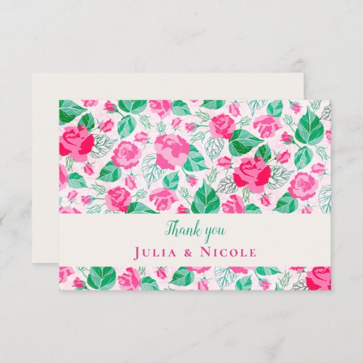 Roze Groen Roos bloemblaadjes bloementuin bruiloft (Voorkant / Achterkant)