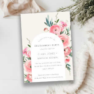 Roze groen Roos Orchid Arch Floral Verloving Kaart