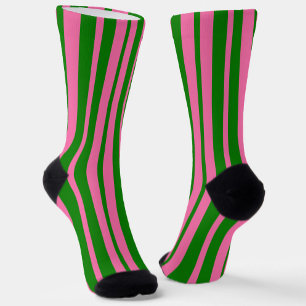 Roze Groen Stijlvolle Strepen Patroon Ontwerp Sokken