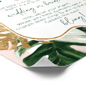 Roze groen tropisch chic dont zeggen bruid spel poster (Hoek)