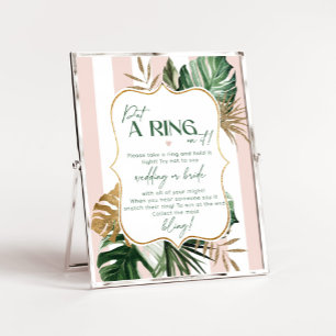 Roze groen tropisch chic dont zeggen bruid spel poster