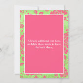 Roze Groen Wit Bloemen Sip en Zie Uitnodiging (Achterkant)