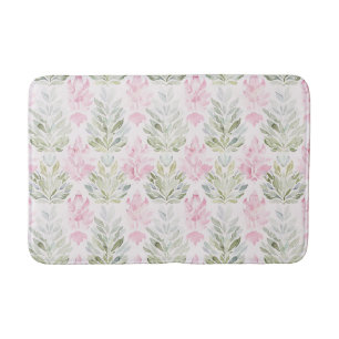Roze Groene Abstracte Bloem Badmat