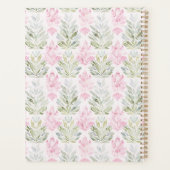 Roze Groene Abstracte Bloem Planner (Achterkant)