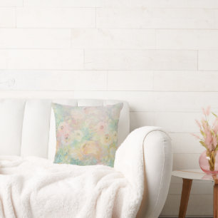  roze groene Abstracte Waterverf van Floral Kussen