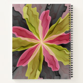 Roze groene anthracite Fantasy Flower Fractal Name Notitieboek (Achterkant)