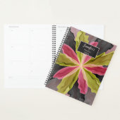 Roze groene anthracite Fantasy Flower Fractal Name Planner (Display)