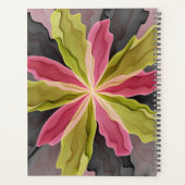 Roze groene anthracite Fantasy Flower Fractal Name Planner (Achterkant)