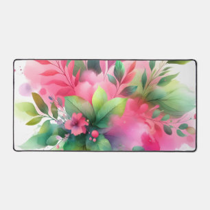 Roze Groene Aquarel Botanische Bloei Bureaumat