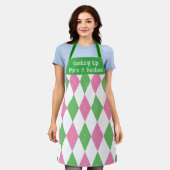 Roze & Groene Argyle Golf Schort – Aangepaste teks (Gedragen)