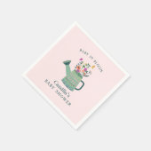 Roze Groene Baby in Bloom Baby shower Papier Serve Servet (Hoek)