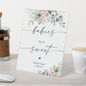 Roze Groene Baby's Zijn Zoet Bord Reclamebord Met Voetstuk (Insitu)