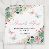 Roze & Groene betoverde tuin Bedankjes Labels (Voorkant)