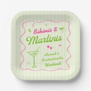 Roze & Groene Bikinibroekjes en Martins Bach-feest Papieren Bordje