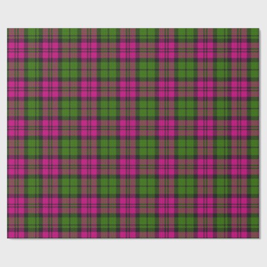 Roze Groene Blackwatch Campbell Tartan Plaid Cadeaupapier (Vlak)
