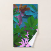 Roze & Groene bladeren handdoek set (Handdoek)