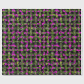 Roze, groene bladeren van de Trellis, overlooppapi Cadeaupapier (Vlak)