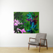 Roze & Groene bladeren Wandtapijt Wandkleed (In Situ (horizontaal))