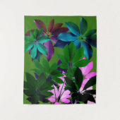 Roze & Groene bladeren Wandtapijt Wandkleed (Voorkant)