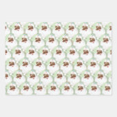 Roze groene blauwe kerstcadeaus voor kerstmis met inpakpapier vel (Voorkant 2)