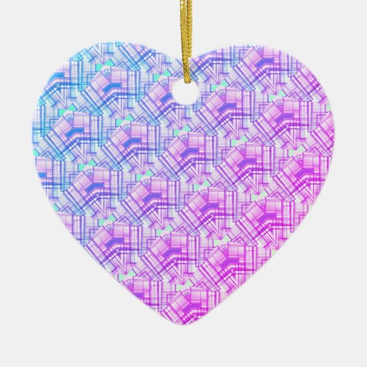 roze groene blauwe patroonkleur keramisch ornament (Voorkant)