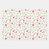 Roze groene bloemen Feminine Wrapping Paper (Voorkant 3)