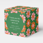 Roze Groene Bloemen Vrijgezellenfeest Custom Dank Bedankdoosjes (Voorkant Zijde)