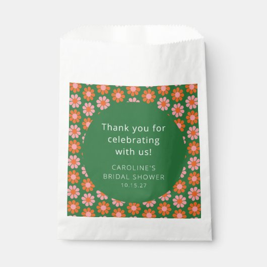 Roze Groene Bloemen Vrijgezellenfeest Custom Dank  Bedankzakje (Voorkant)