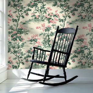 Roze & Groene Botanische Chinoiserie Stijl Behang
