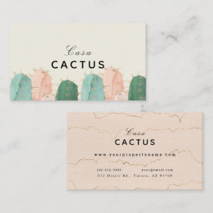 Roze & Groene Cactus Vakantiewoningen Airbnb Visitekaartje