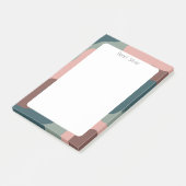 Roze groene curve aangepast grafisch monogram op m post-it® notes (Schuin)